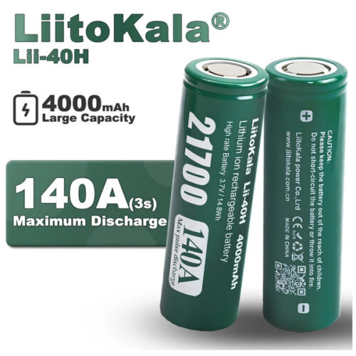 Аккумулятор LiitoKala Lii-40H 3.7V 4000mAh 21700